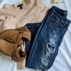 Distressed American Eagle Jeans